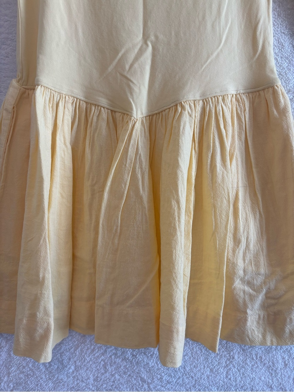 Free People free-est Onda Drop Waist Mini Dress Banana Cream Size Medium NWT - Picture 4 of 12